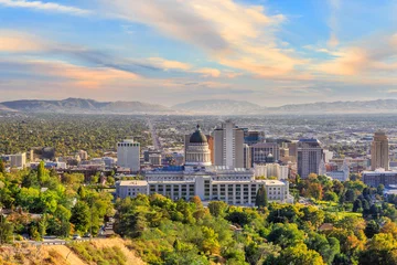 Stof per meter Salt Lake City skyline Utah © f11photo