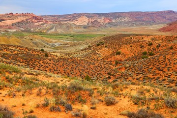 Beautiful landscape in natural colors at Arches National Park in Utah, USA