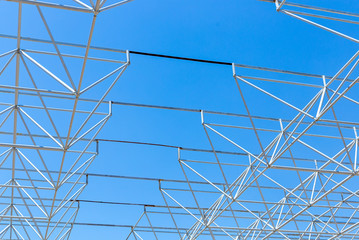 modern building roof under blue sky