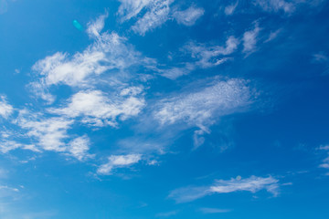 Naklejka na ściany i meble Beautiful blue sky background with white clouds