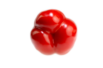 Red bell pepper capsicum paprika bottom with three chambers