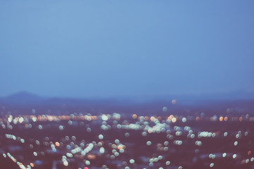 Naklejka premium Blur colorful bokeh light in night city view abstract background.