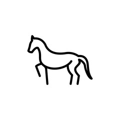 horse line art icon logo template vector illustration