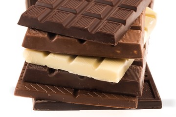 Stack of White / Dark / Milk Chocolate Bars