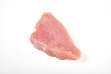Raw turkey meat , isolated on white background