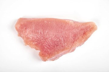 Raw turkey meat , isolated on white background