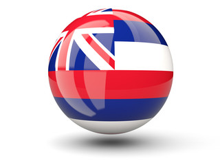 3D ball icon with flag of hawaii. United states local flags