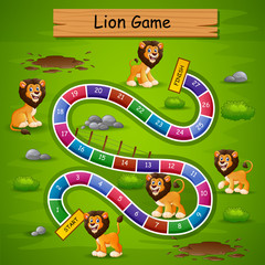 Snakes and ladders game lion theme