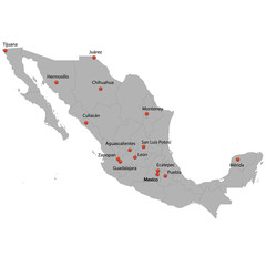 detailed map of the Mexico