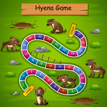 Snakes and ladders game hyena theme
