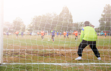 Soccer Match with selective focus