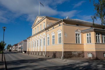 Fototapeta na wymiar Town hall called Raatihuone which was build in 1839.