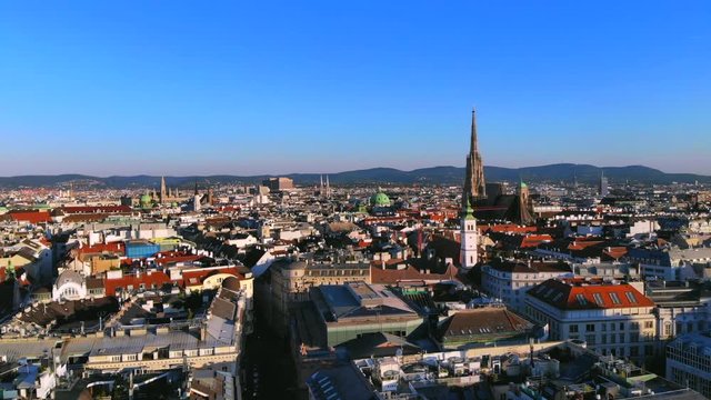 Aerial of Vienna with St. Stephen's Cathedral