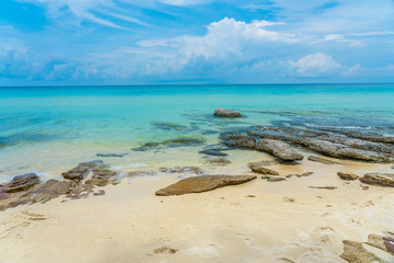 Beautiful Tropical Beach blue ocean background Summer view Sunshine at Sand and Sea Asia Beach Thailand Destinations 