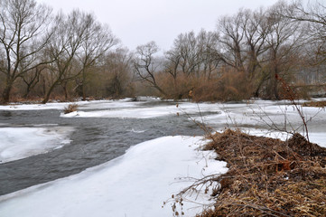 Spring thaw on the river