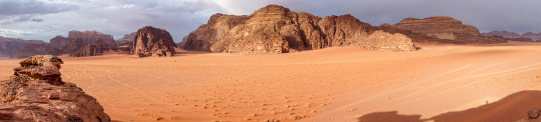 Panorama of Wadi Rum desert