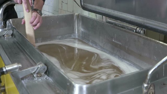 Confectionery factory production of sweet marshmallow zephyr