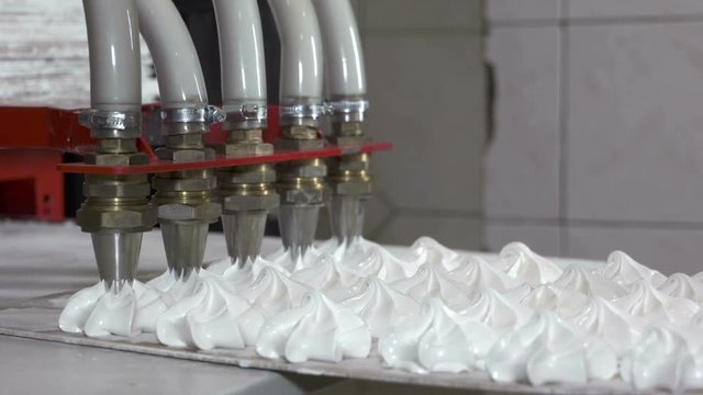 Marshmallow making machine at confectionery factory