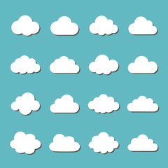 Cloud  icon set - obrazy, fototapety, plakaty