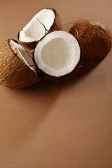 Tropical concept with fresh coconuts