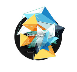 Vector 3d triangle abstract background, polygonal geometric design