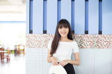 Thai girl enjoy and happy with her relaxing lifestyle