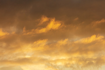 Beautiful clouds in the sky at sunset