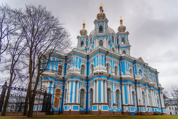 Fototapeta na wymiar Smolny Cathedral. Saint Petersburg, Russia