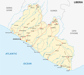 Republic of Liberia road vector map