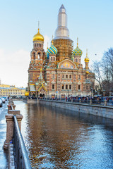 Griboyedov Canal with Church of the Savior on Blood in Saint Petersburg, Russia