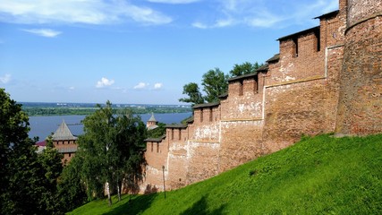 Kremlin of Nizhny Novgorod on the banks of the Volga River
