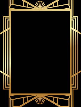 Art Deco Gatsby inspired, Roaring 20s style frame template vector