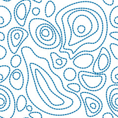 Organic abstract shapes vector seamless pattern. Modern simple background with hand drawn rounded shapes.