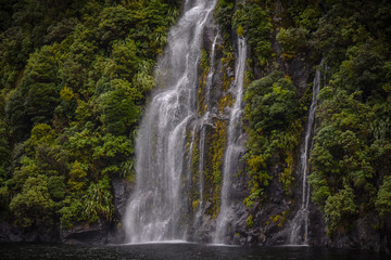 Fototapeta na wymiar A waterfall in Lake Melfred Sound