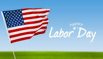 Happy Labor day banner, american patriotic background