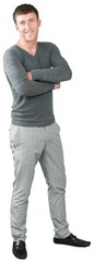 Confident Man Standing with Folded Arms - Isolated