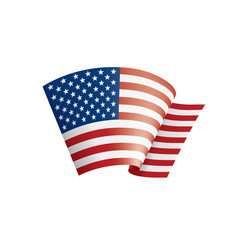 Fototapeta premium USA flag, vector illustration on a white background