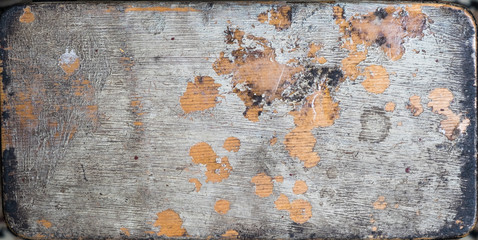 Wooden board white old style abstract background objects. In course of time the paint of white tone peeled off the old planks and cracked