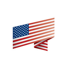 Fototapeta premium USA flag, vector illustration on a white background