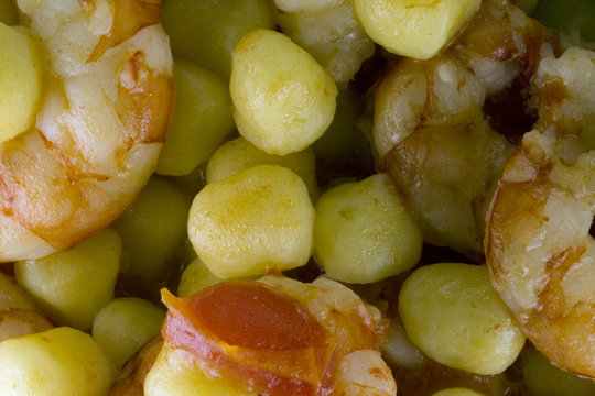 Gnocchi e gamberi