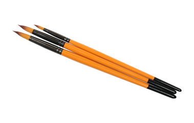 Paintbrushes isolated on white background, top view