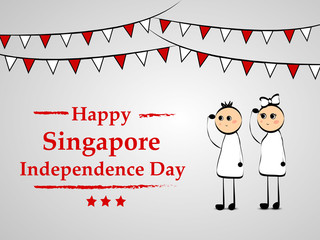 Illustration of background for Singapore Independence Day