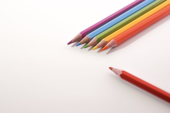 Pencils in LGBT rainbow colors