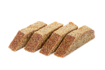 Turkish delight isolated on white.