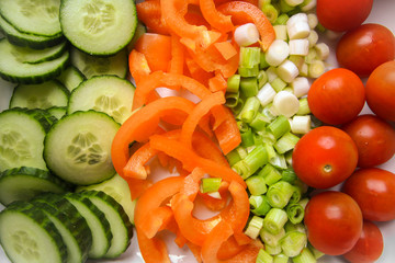 a selection of salad vegetables