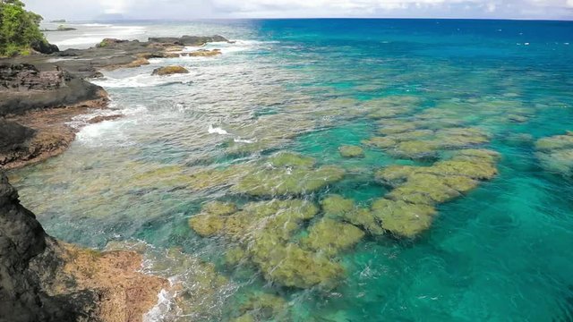 Tropical coral reef on Upolu, Samoa Islands, perfect for snorkling