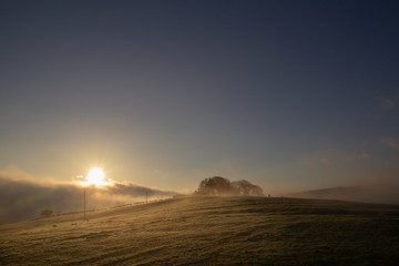Misty Sunrise in Northumberland