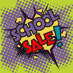 Fototapeta premium School sale, Back to School in comic speech
