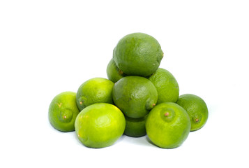 Heap of Limes, isolated, white background