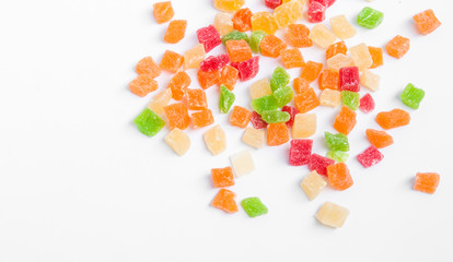 Turkish delight on white background.
